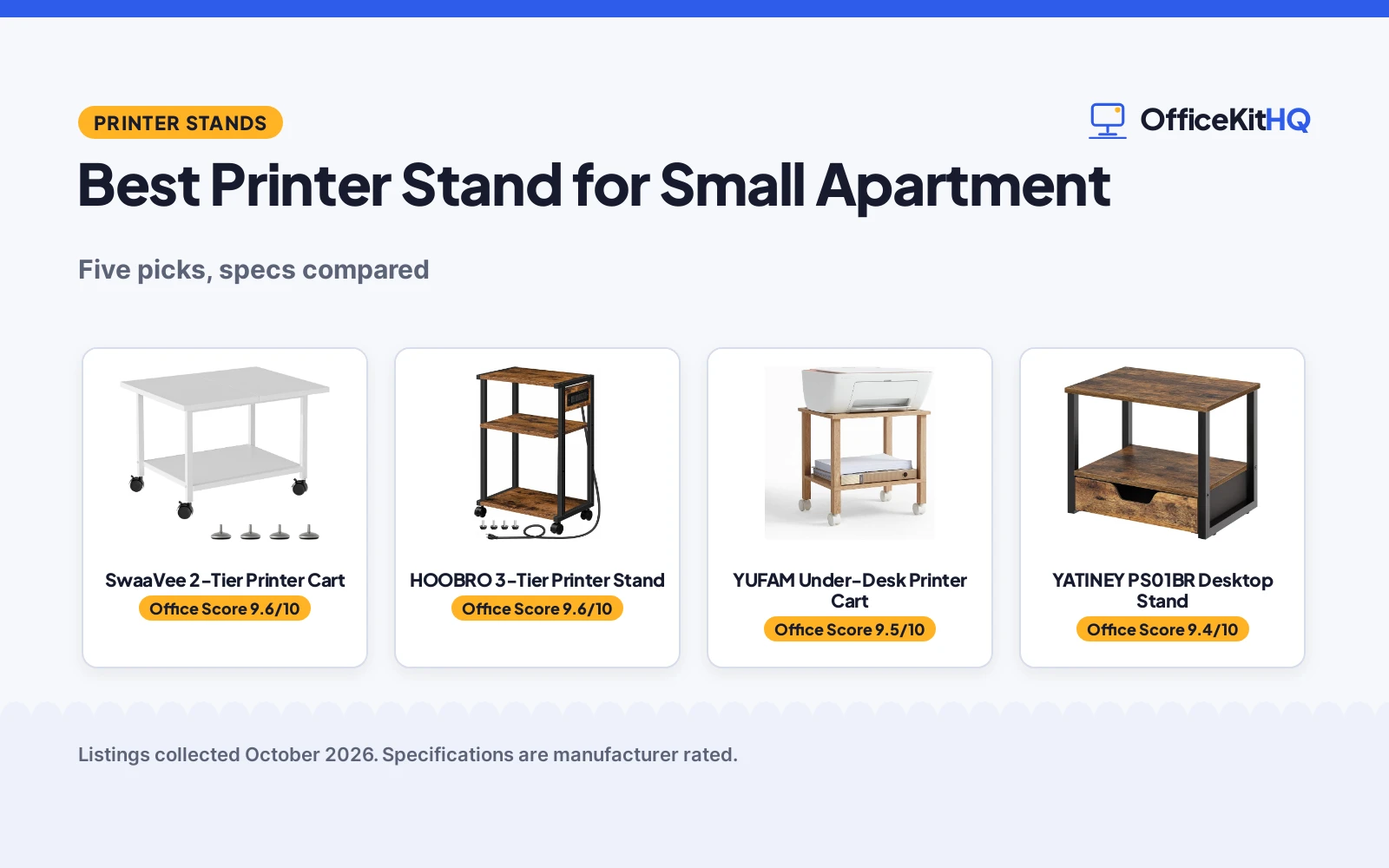 Best Printer Stand for Small Apartment: 5 Stands Compared