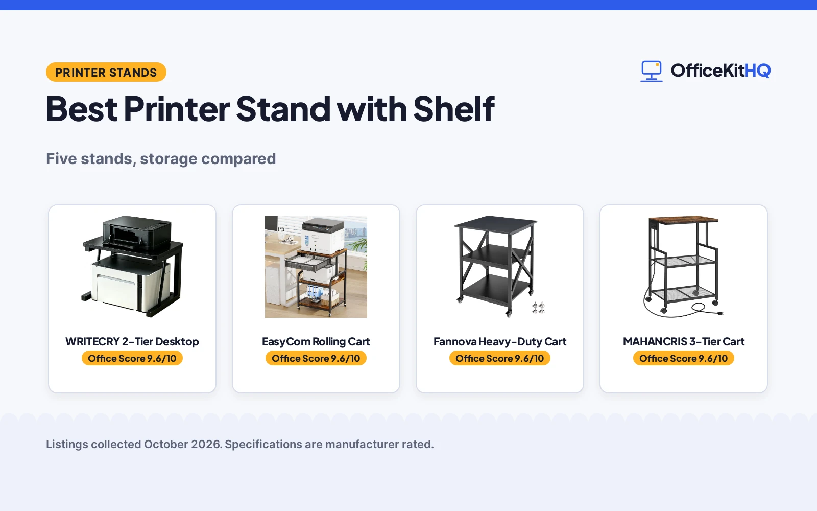 Best Printer Stand with Shelf (2026): 5 Compared