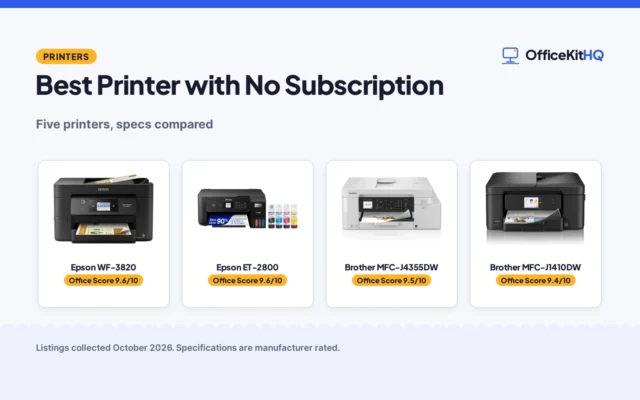 Best Printer with No Subscription (2026): 5 Compared