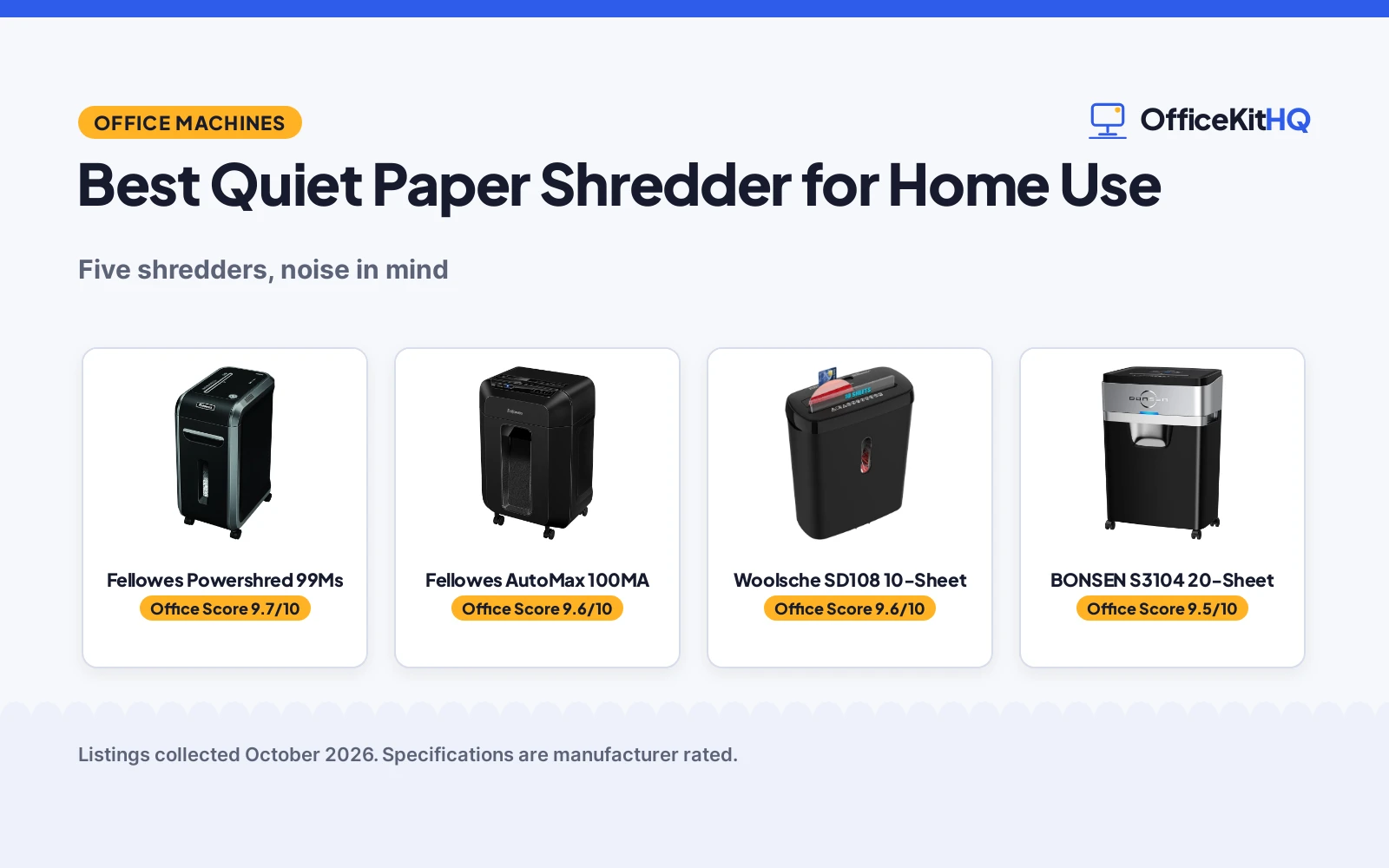 Best Quiet Paper Shredder for Home Use (2026): 5 Compared