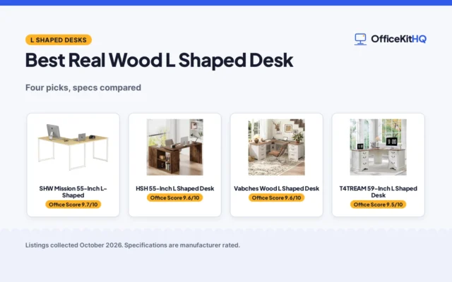 Best Real Wood L Shaped Desk (2026): 4 Compared