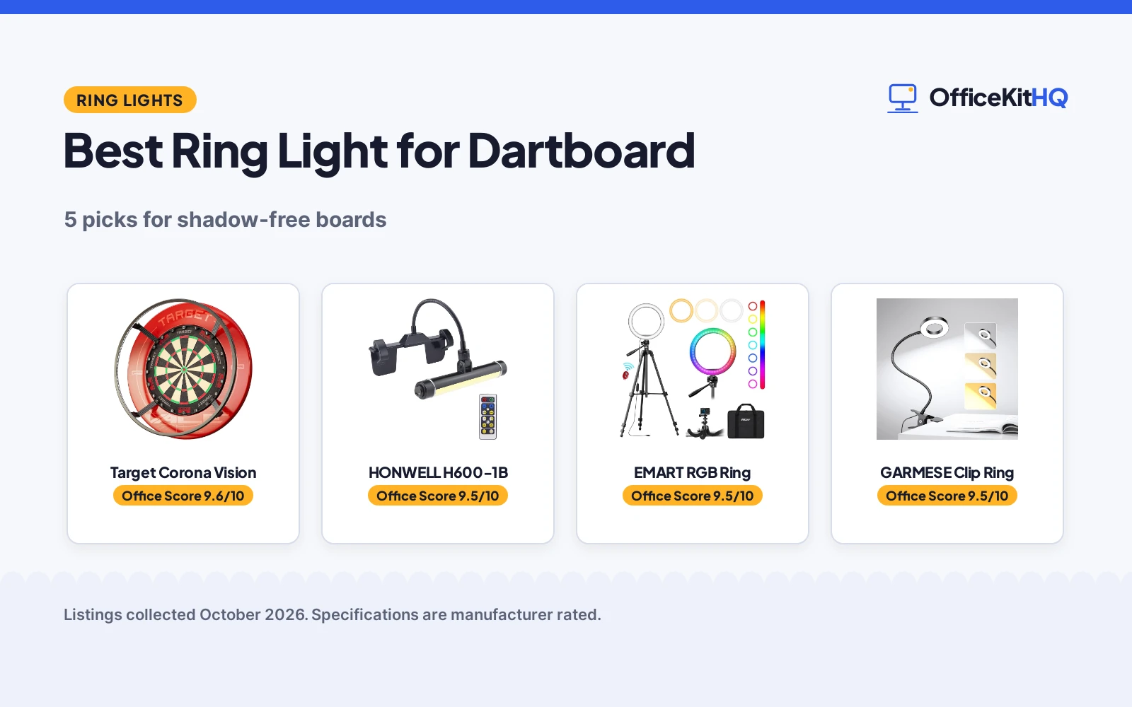 Best Ring Light for Dartboard (2026): 5 Compared