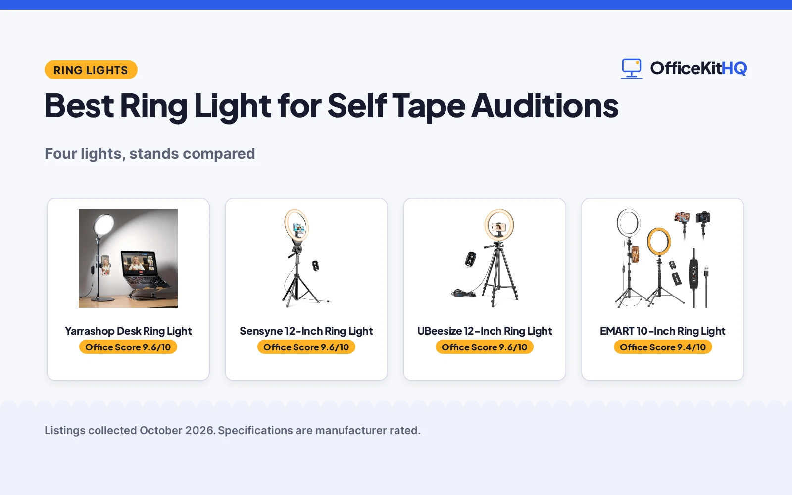 Best Ring Light for Self Tape Auditions (2026): 4 Compared