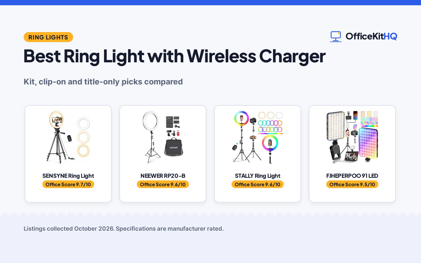 Best Ring Light with Wireless Charger (2026): 4 Picks Compared