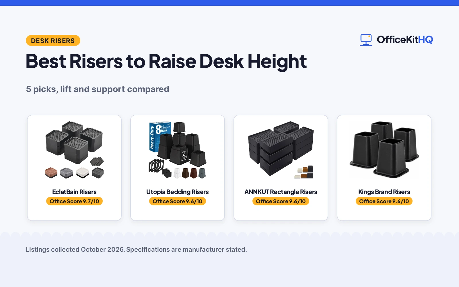 Best Risers to Raise Desk Height (2026): 5 Picks Compared