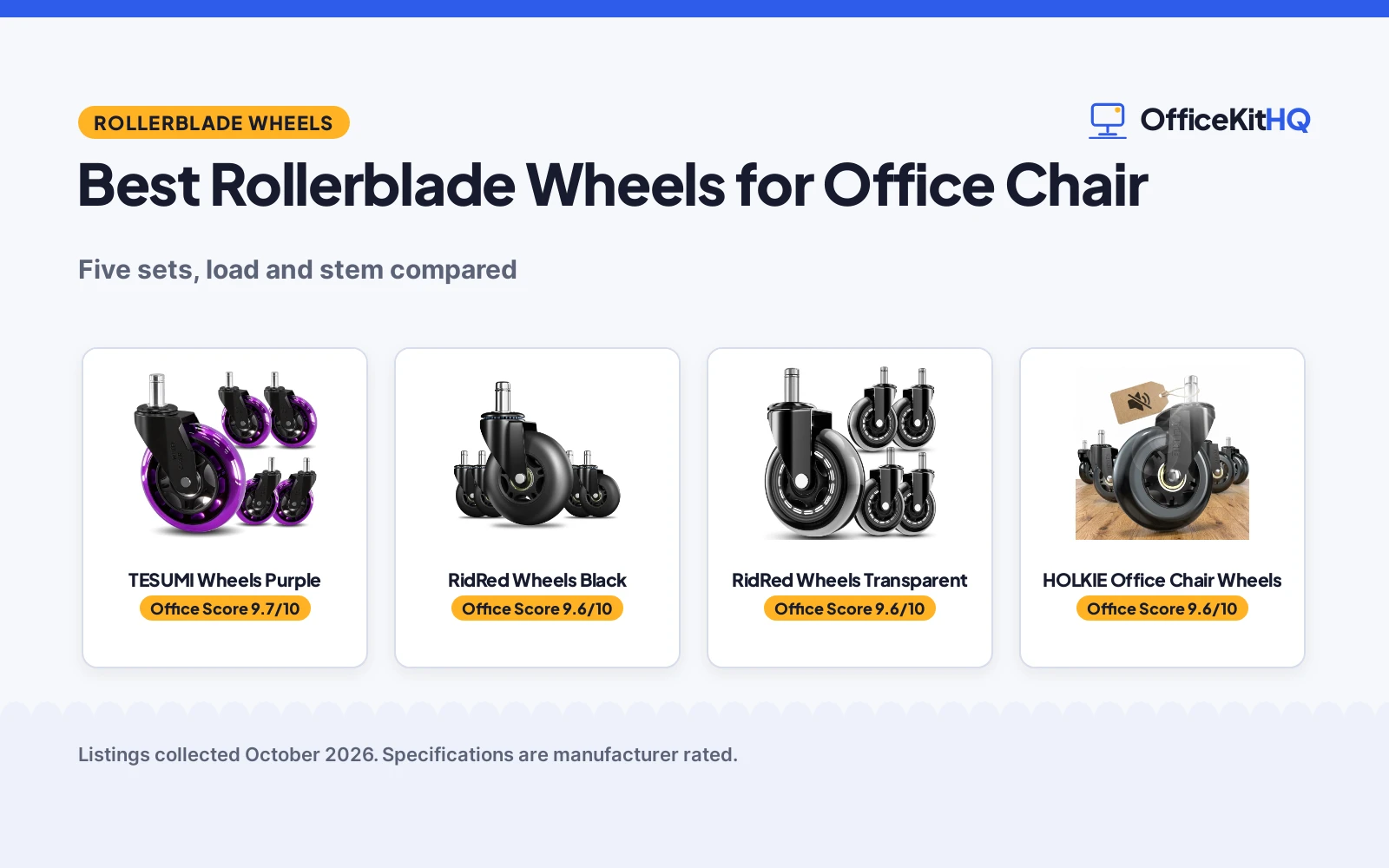Best Rollerblade Wheels for Office Chair: 5 Sets Compared