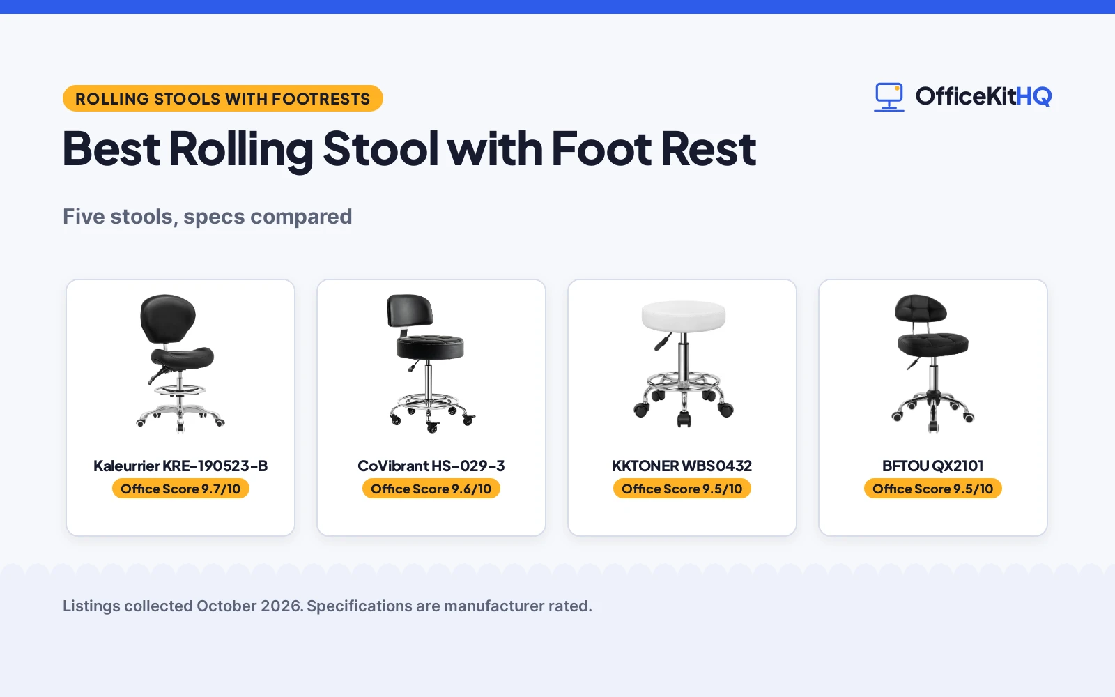 Best Rolling Stool with Foot Rest (2026): 5 Compared