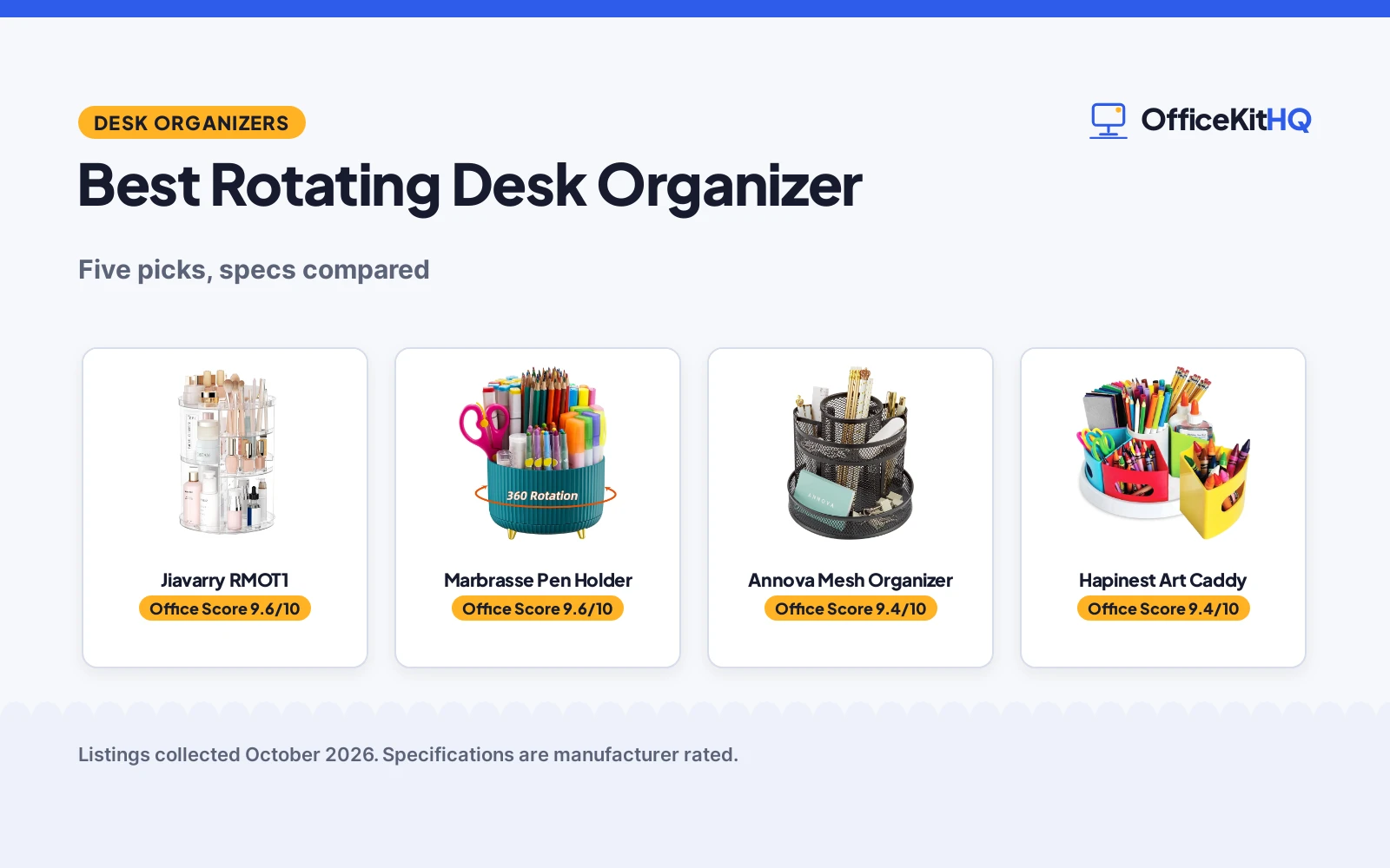 Best Rotating Desk Organizer (2026): 5 Picks Compared