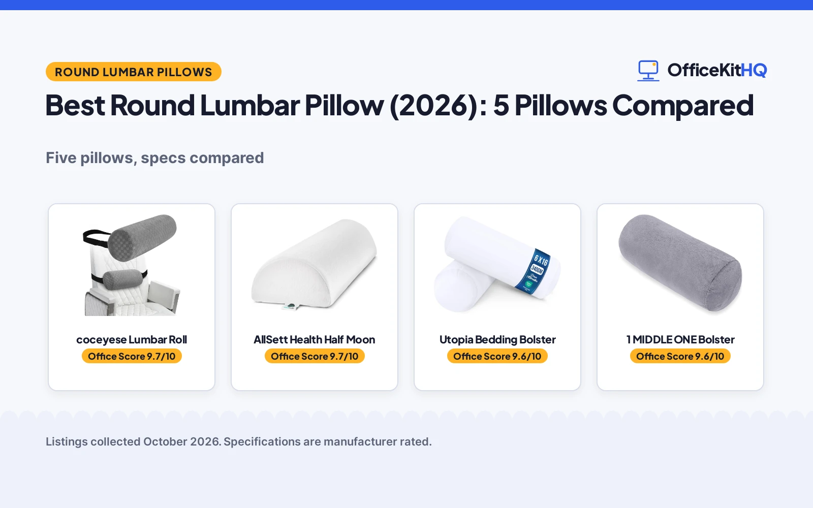Best Round Lumbar Pillow (2026): 5 Pillows Compared