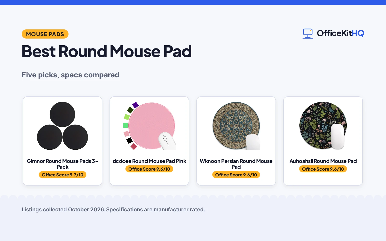 Best Round Mouse Pad (2026): 5 Picks Compared