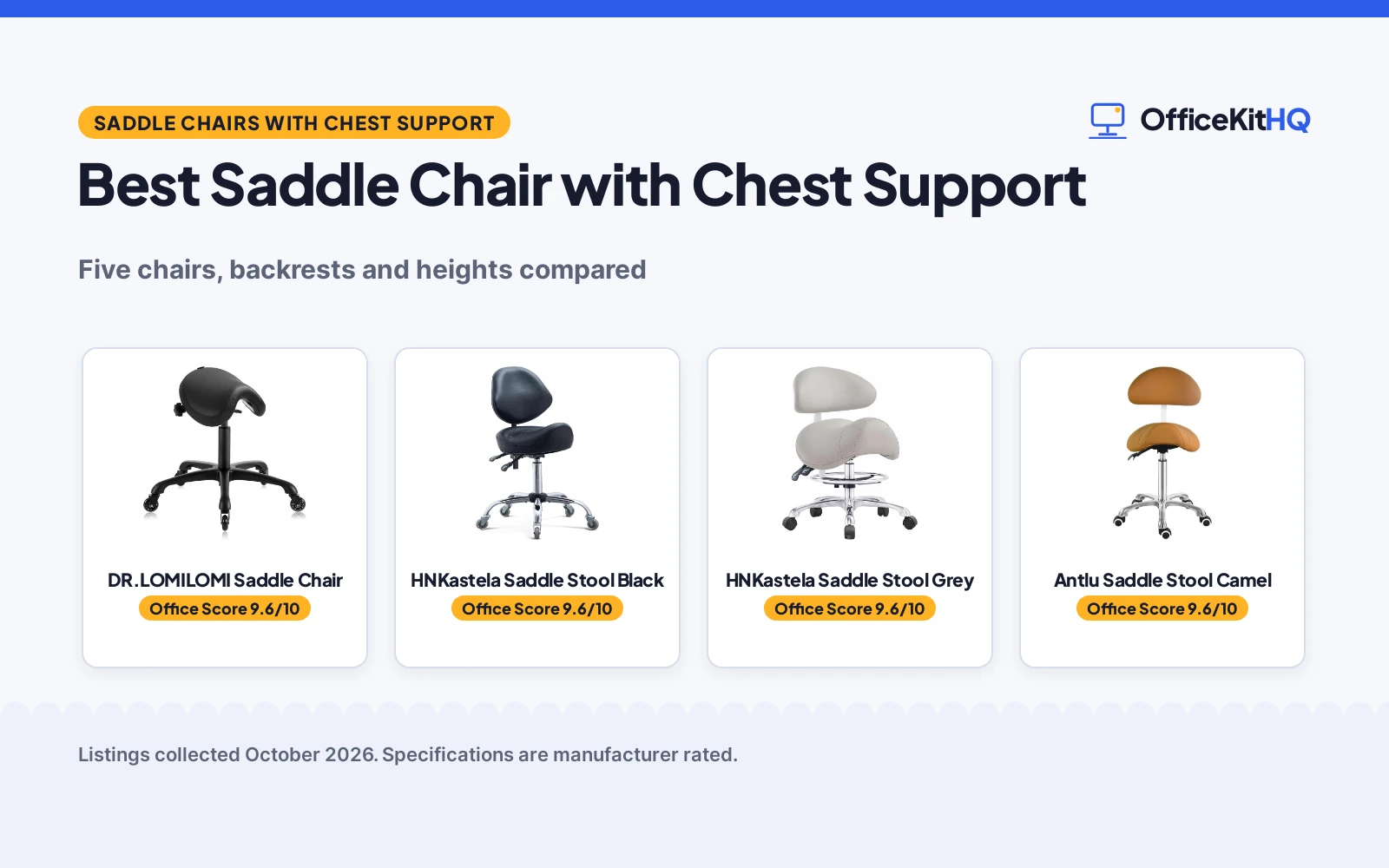 Best Saddle Chair with Chest Support (2026): 5 Compared