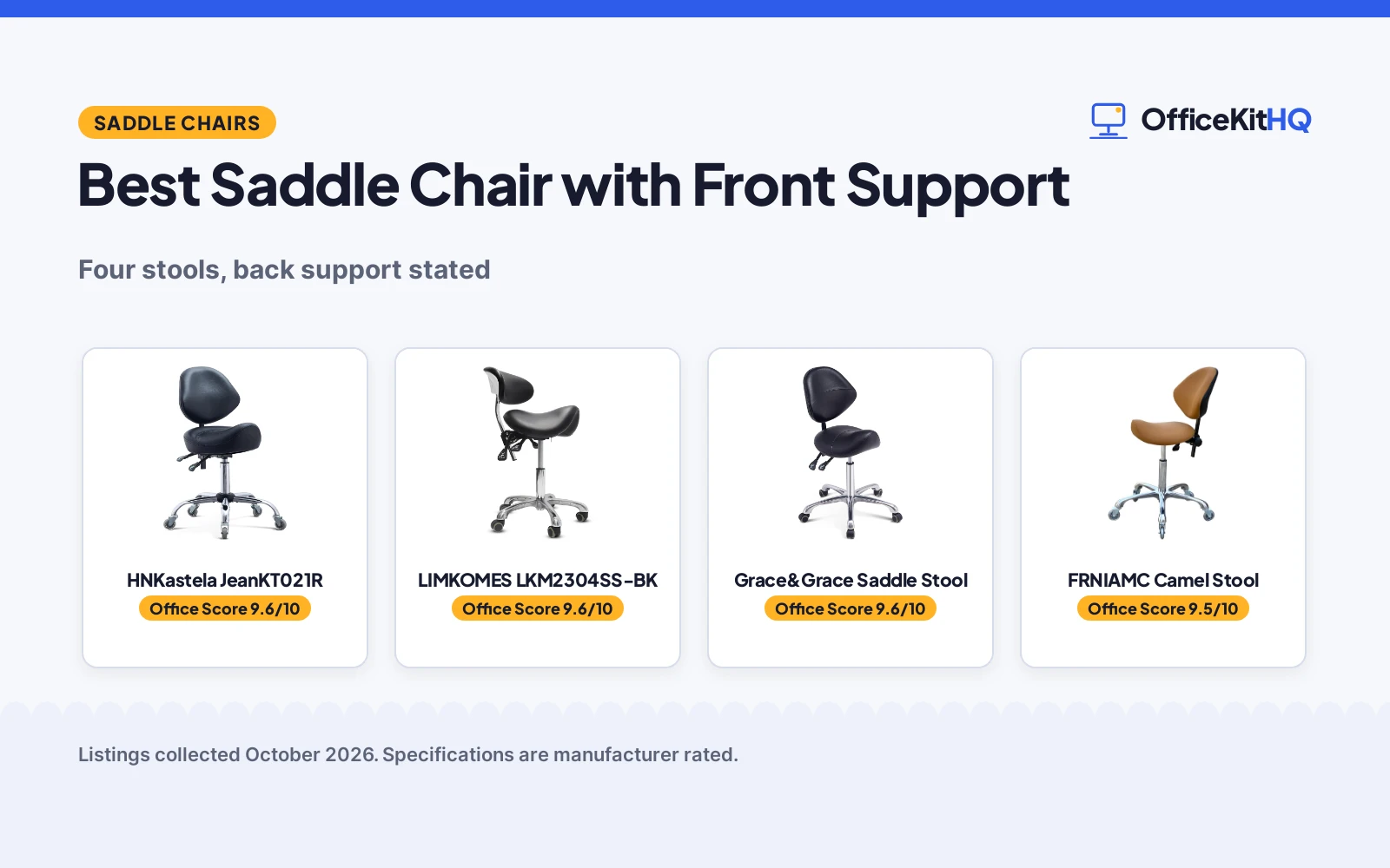 Best Saddle Chair with Front Support (2026): 4 Picks Compared