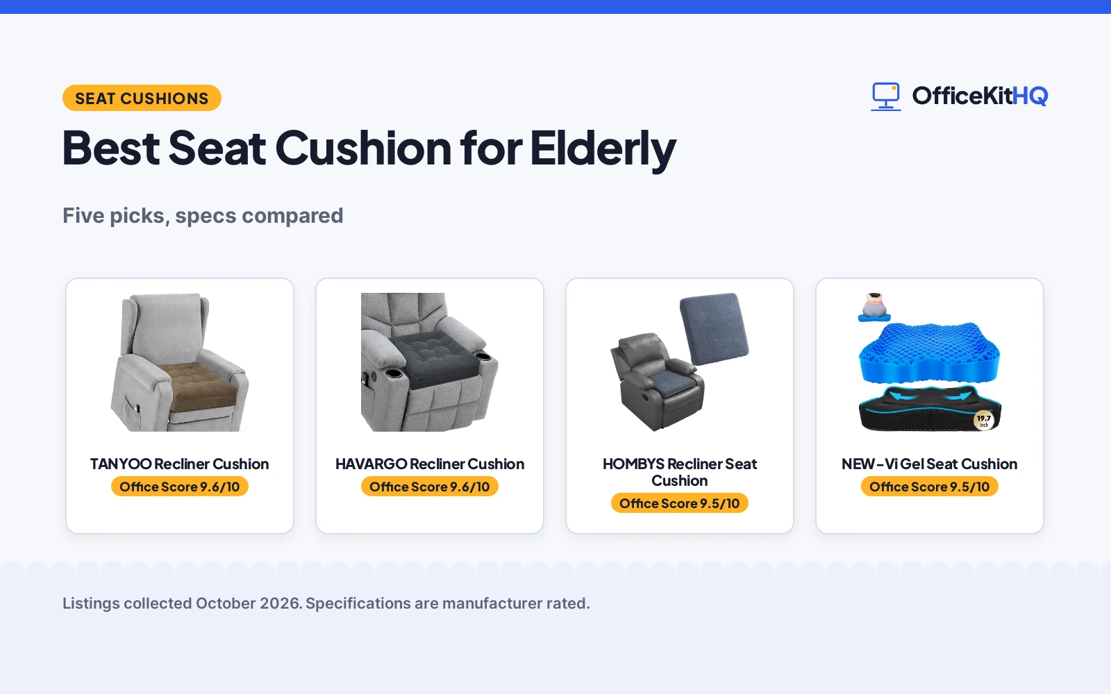 Best Seat Cushion for Elderly (2026): 5 Compared