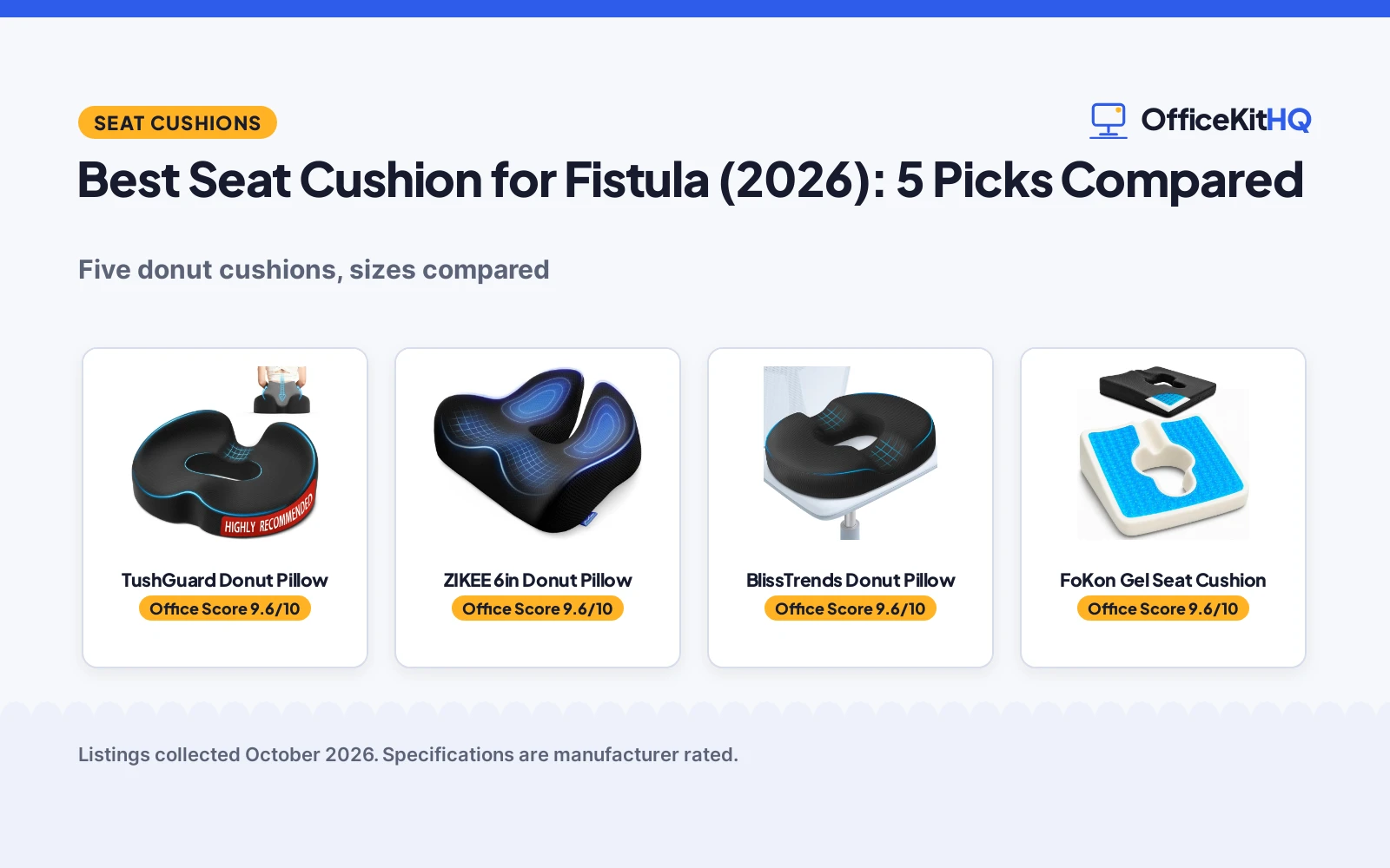 Best Seat Cushion for Fistula (2026): 5 Picks Compared