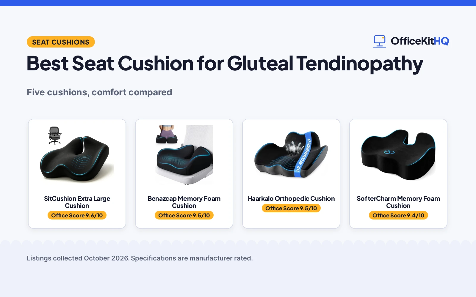 Best Seat Cushion for Gluteal Tendinopathy (2026): 5 Compared
