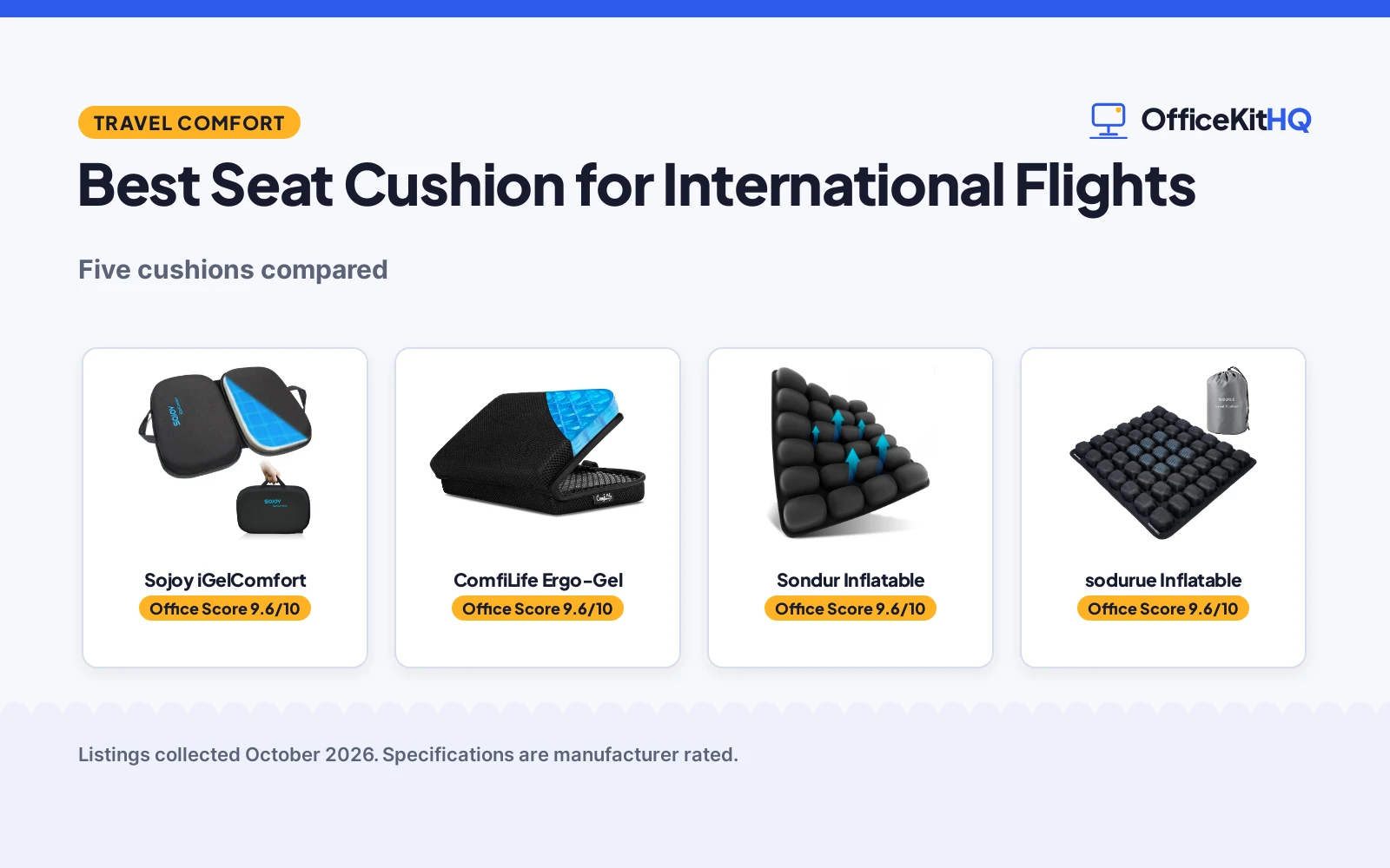 Best Seat Cushion for International Flights (2026): 5 Compared