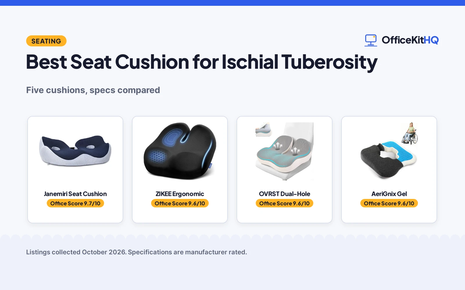 Best Seat Cushion for Ischial Tuberosity (2026): 5 Compared