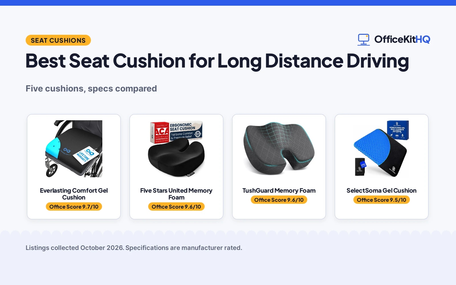 Best Seat Cushion for Long Distance Driving: 5 Compared