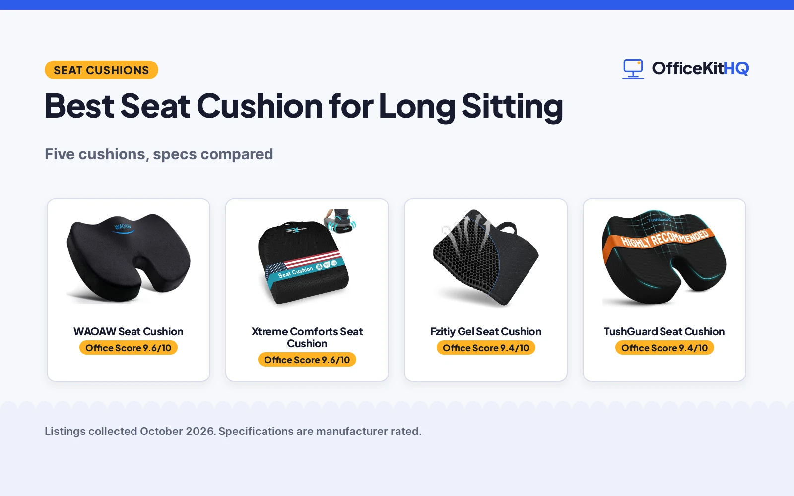 Best Seat Cushion for Long Sitting (2026): 5 Compared