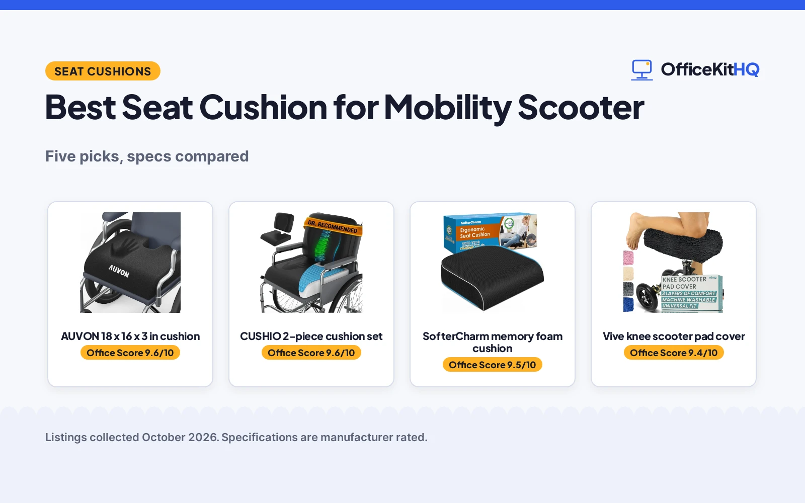 Best Seat Cushion for Mobility Scooter (2026): 5 Compared