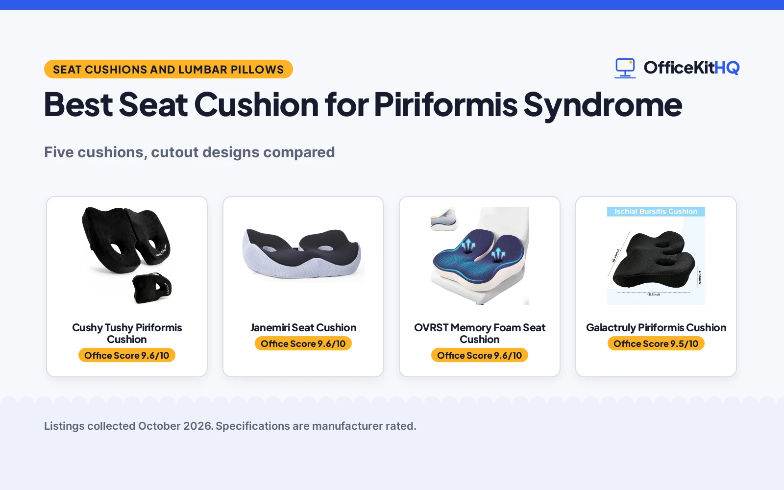 Best Seat Cushion for Piriformis Syndrome (2026): 5 Compared