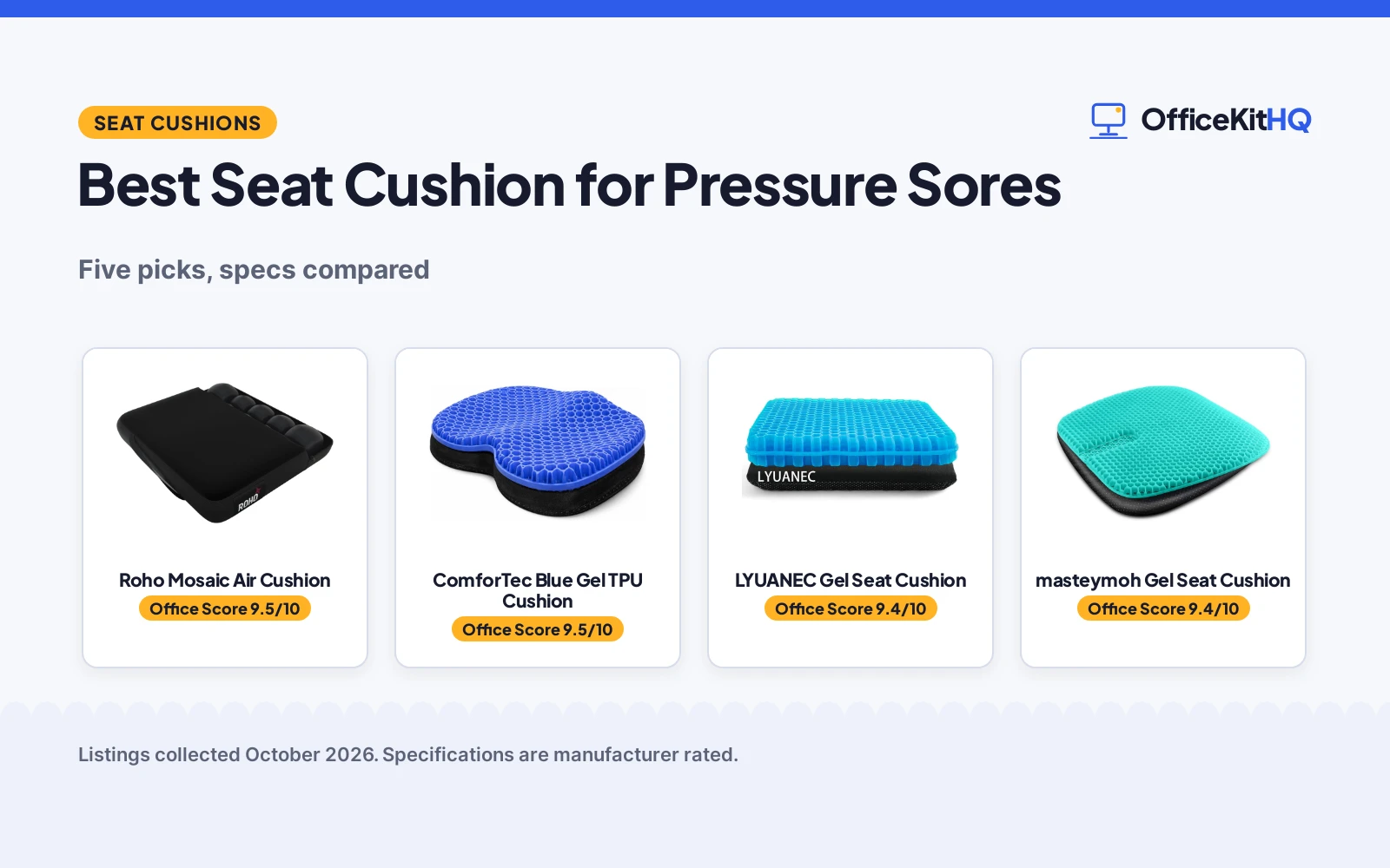 Best Seat Cushion for Pressure Sores (2026): 5 Compared