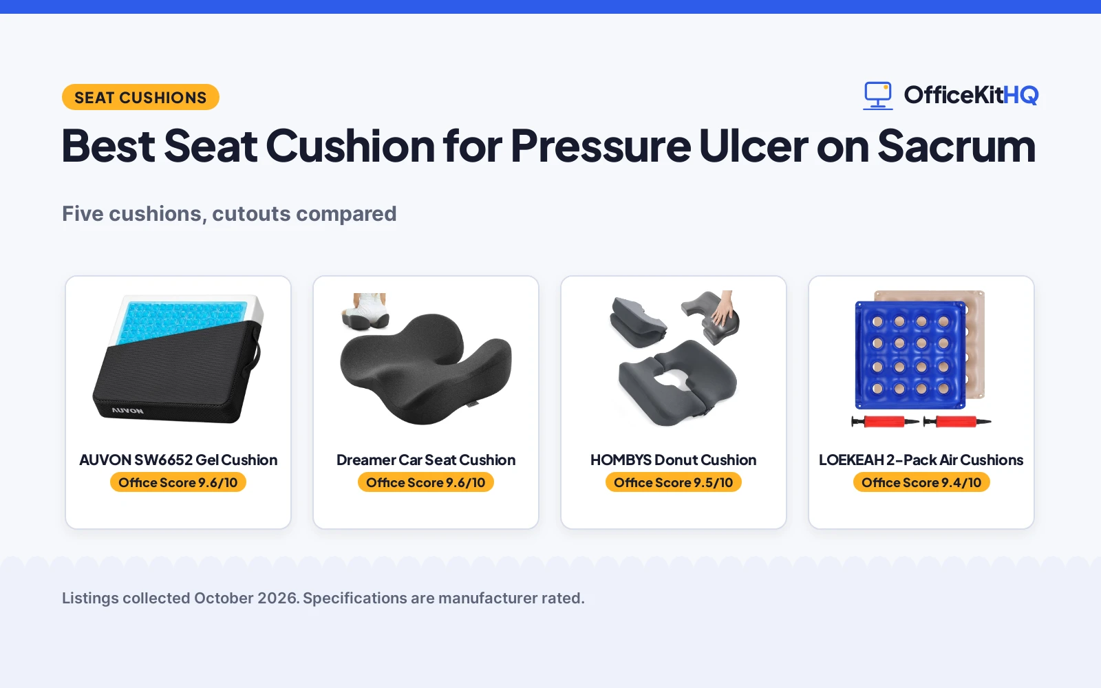 Best Seat Cushion for Pressure Ulcer on Sacrum (2026): 5 Compared