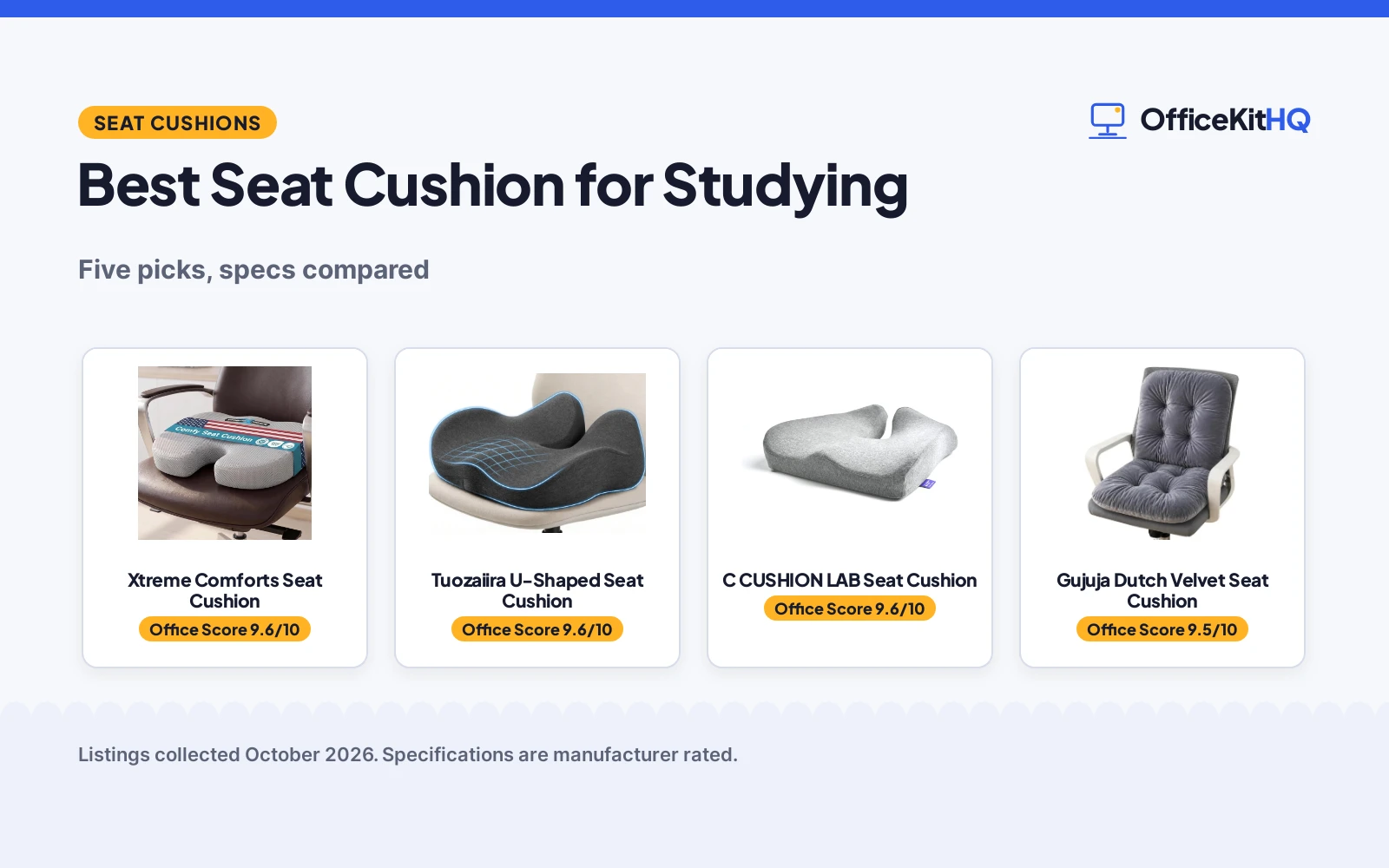 Best Seat Cushion for Studying: 5 Picks Compared