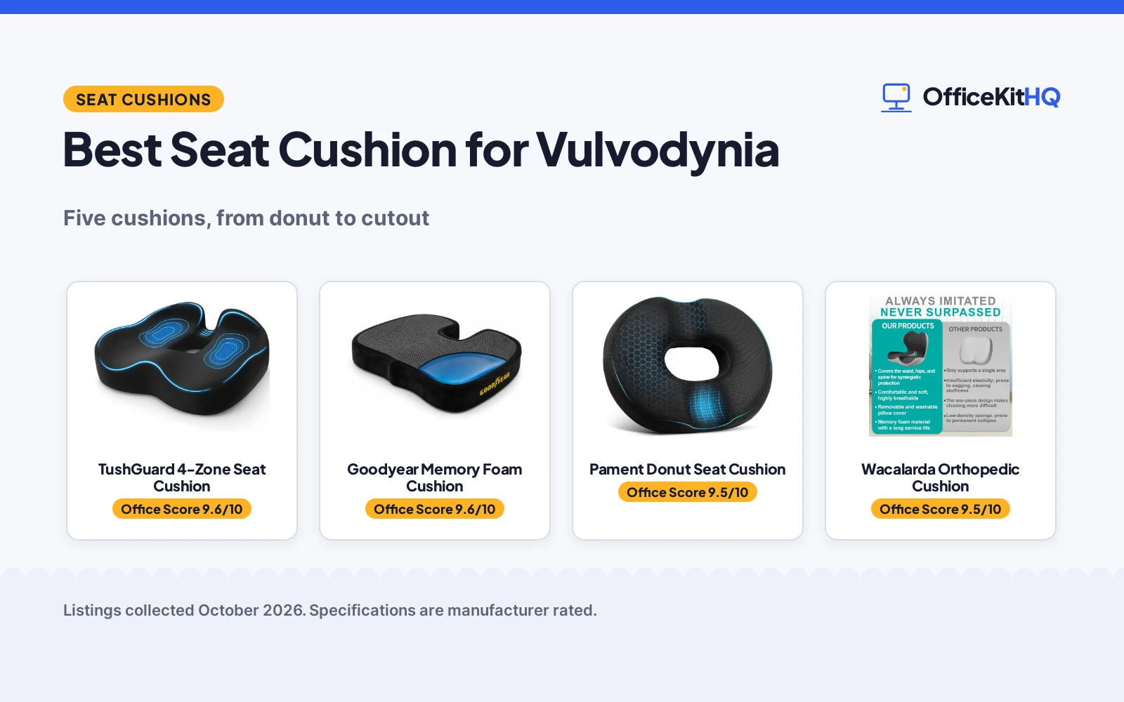 Best Seat Cushion for Vulvodynia (2026): 5 Compared