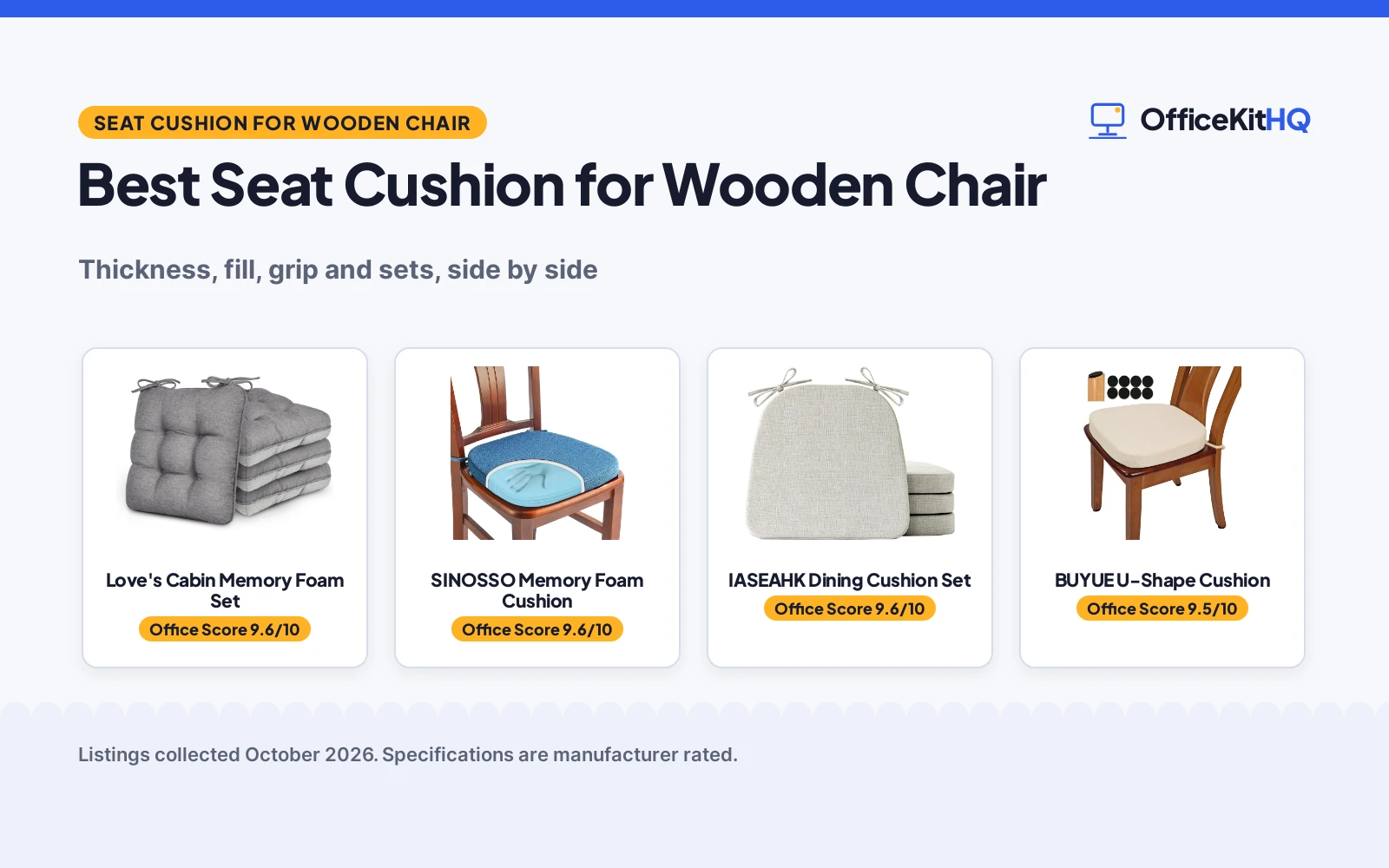 Best Seat Cushion for Wooden Chair (2026): 5 Compared