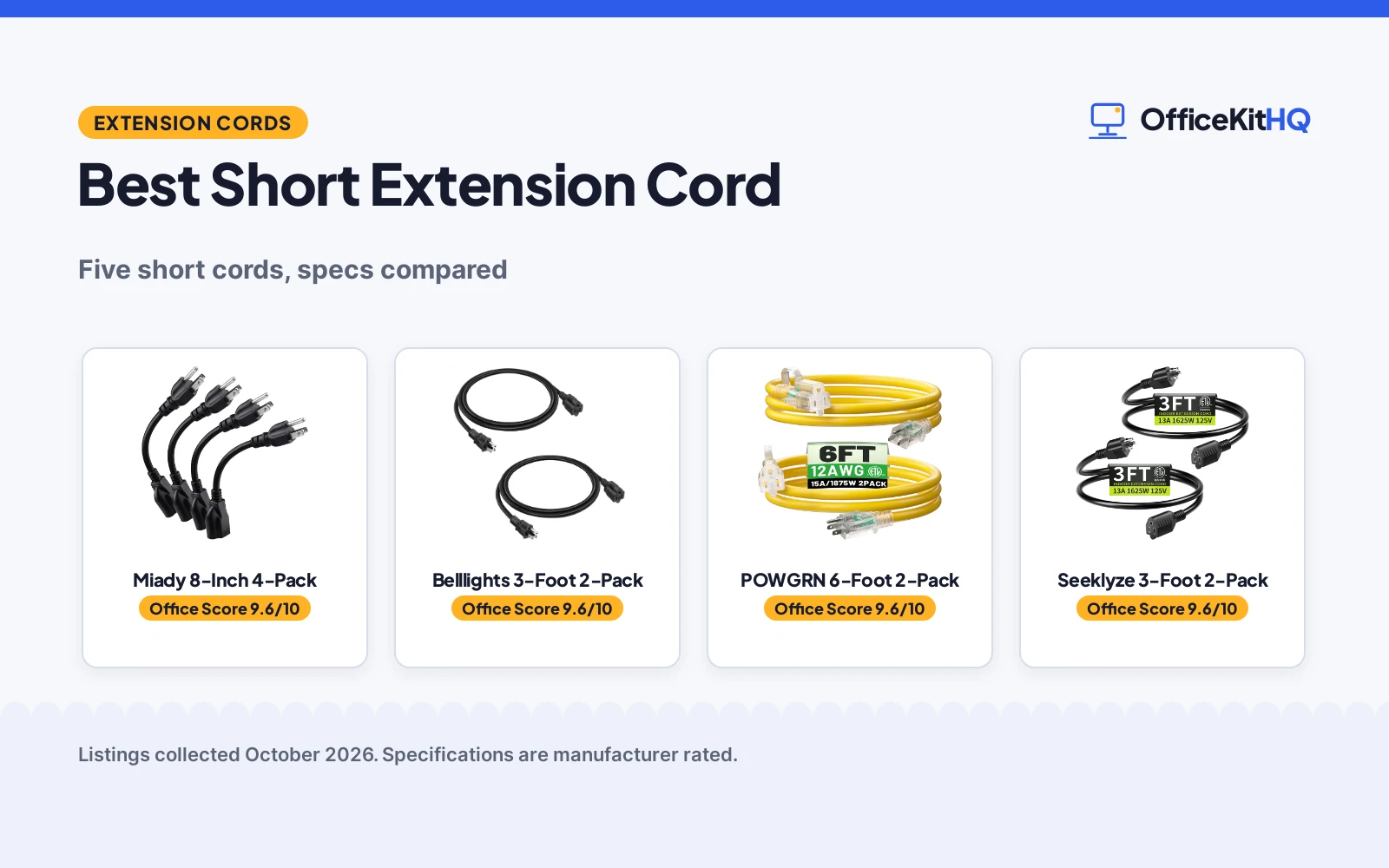 Best Short Extension Cord (2026): 5 Picks Compared
