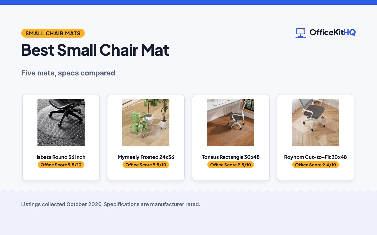 Best Small Chair Mat (2026): 5 Picks Compared