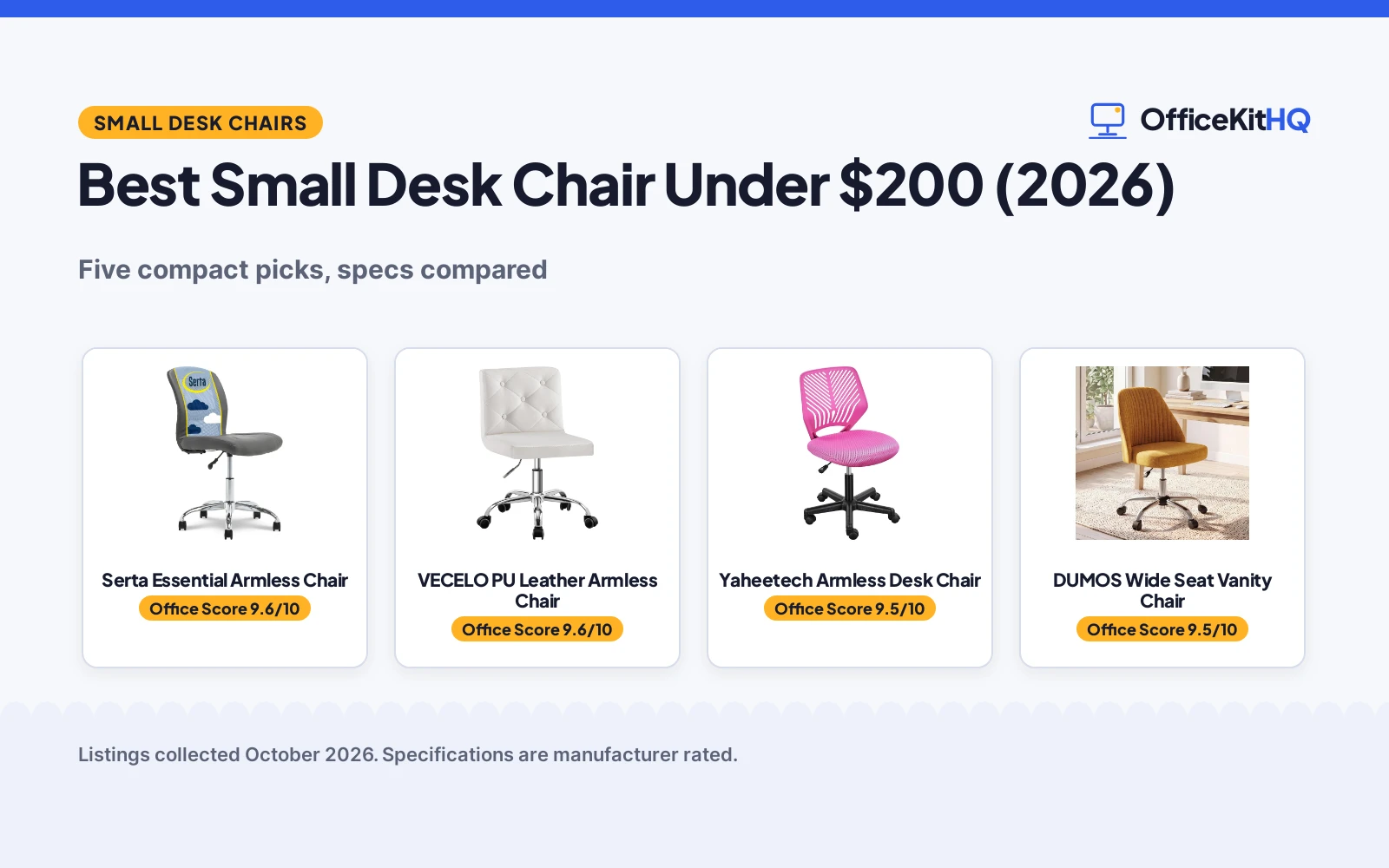 Best Small Desk Chair Under $200 (2026): 5 Picks Compared
