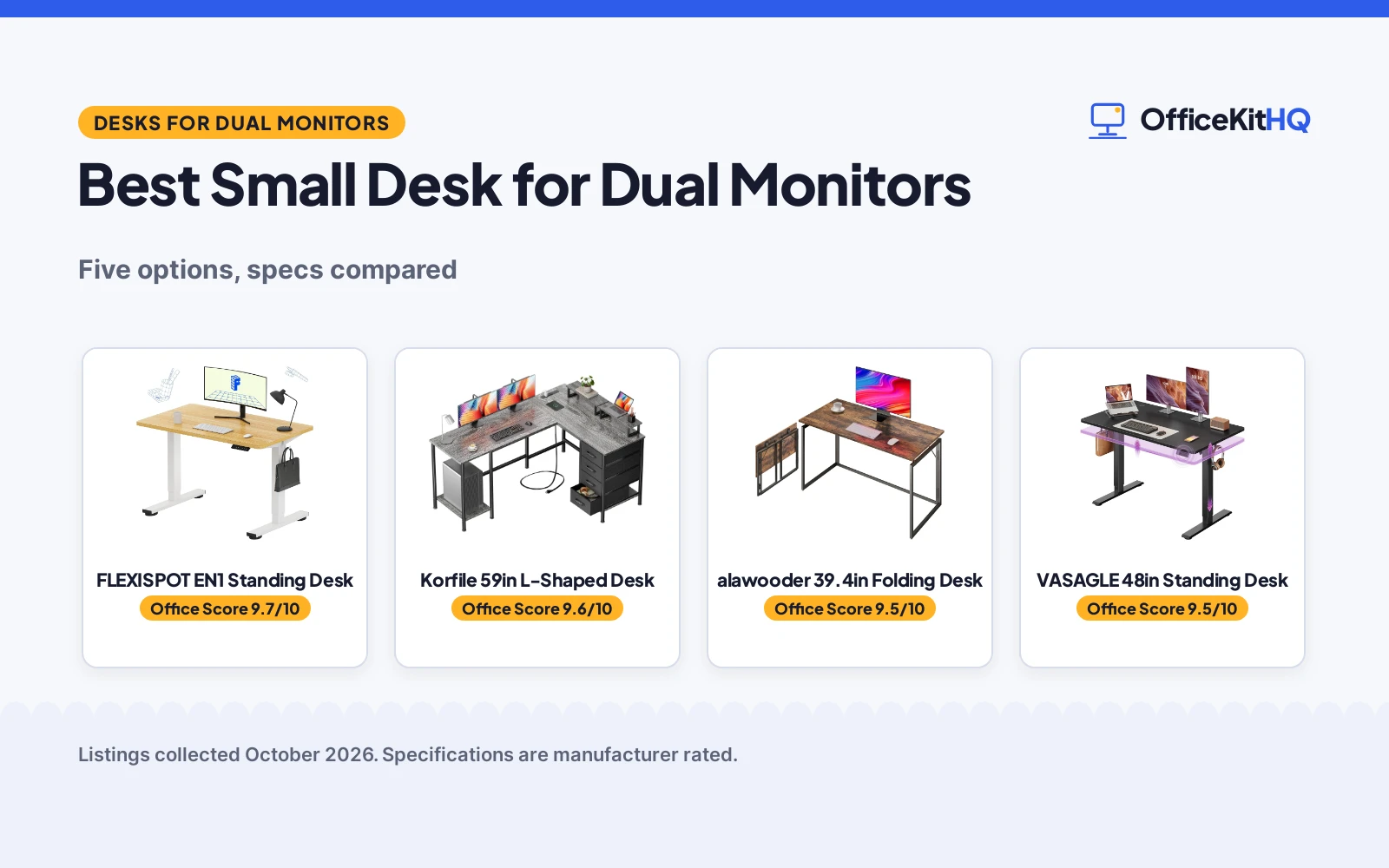 Best Small Desk for Dual Monitors: 5 Compared