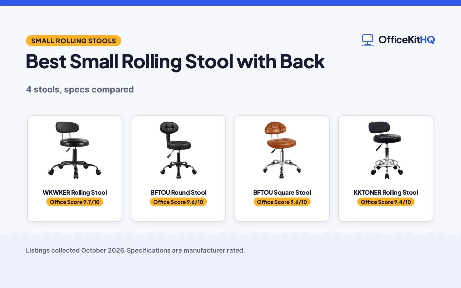 Best Small Rolling Stool with Back (2026): 4 Compared