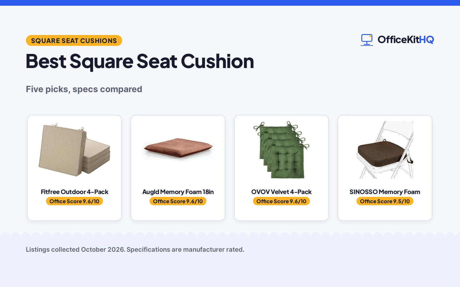 Best Square Seat Cushion (2026): 5 Compared