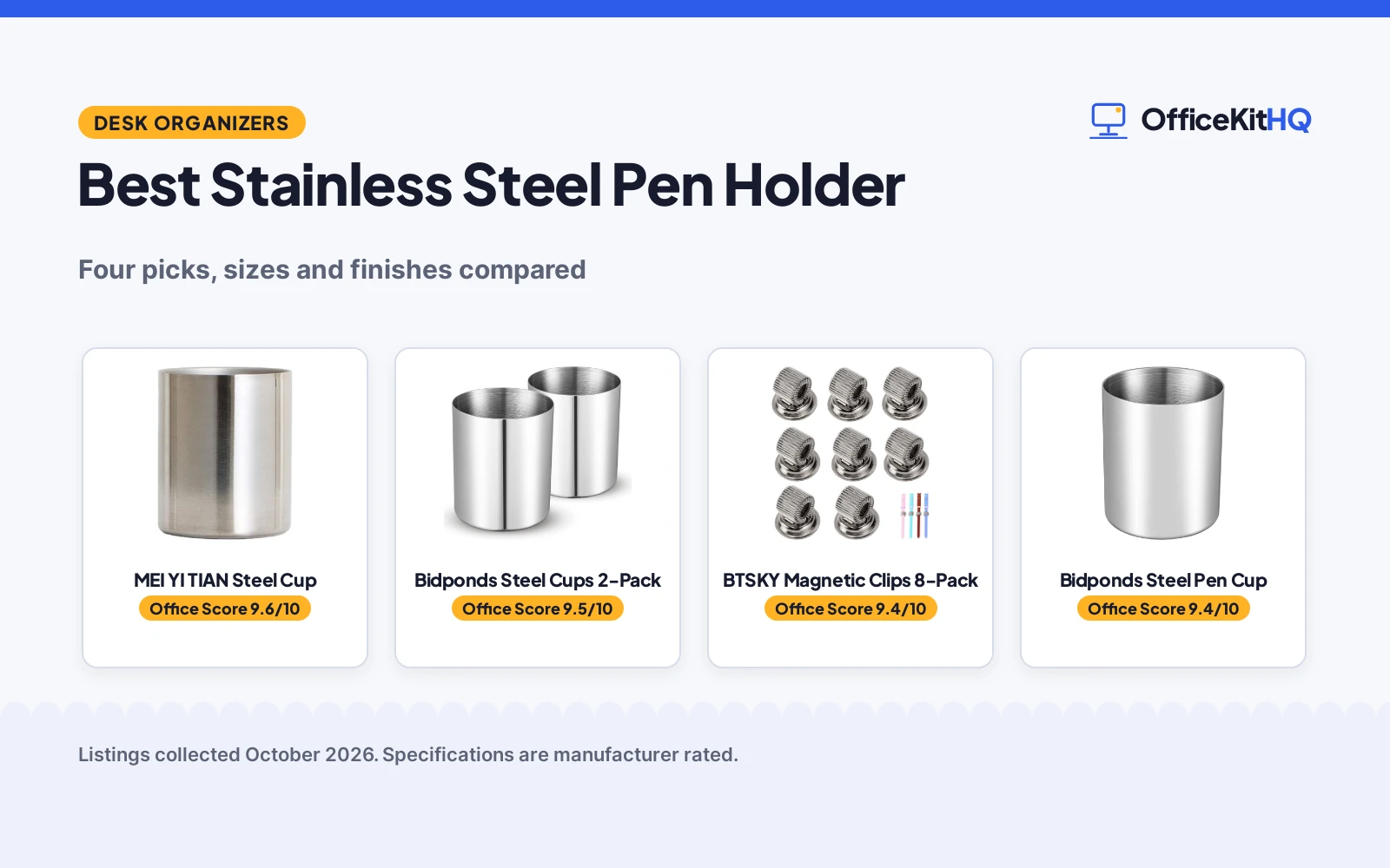 Best Stainless Steel Pen Holder (2026): 4 Picks Compared
