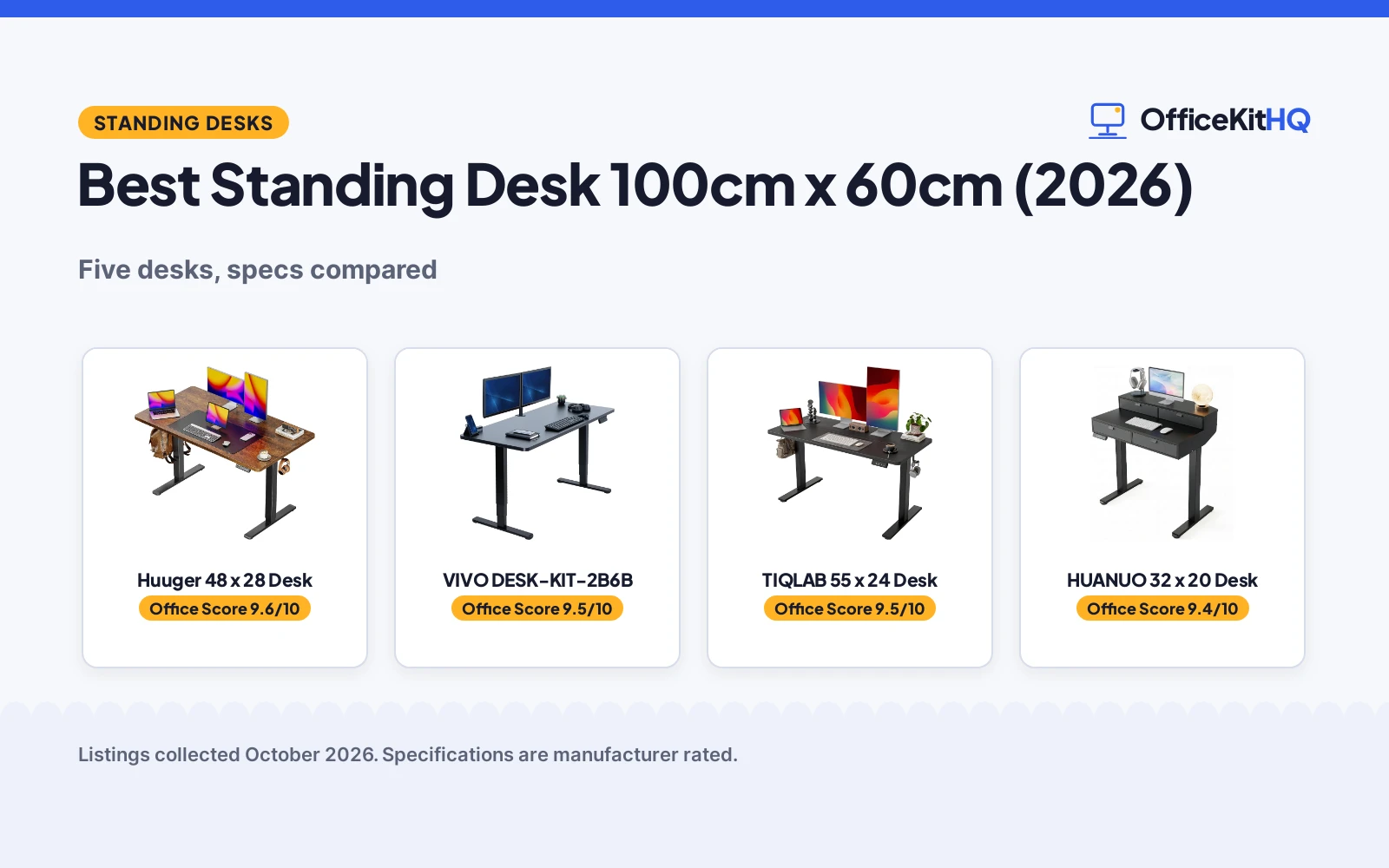 Best Standing Desk 100cm x 60cm (2026): 5 Picks