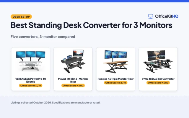 Best Standing Desk Converter for 3 Monitors (2026): 5 Compared