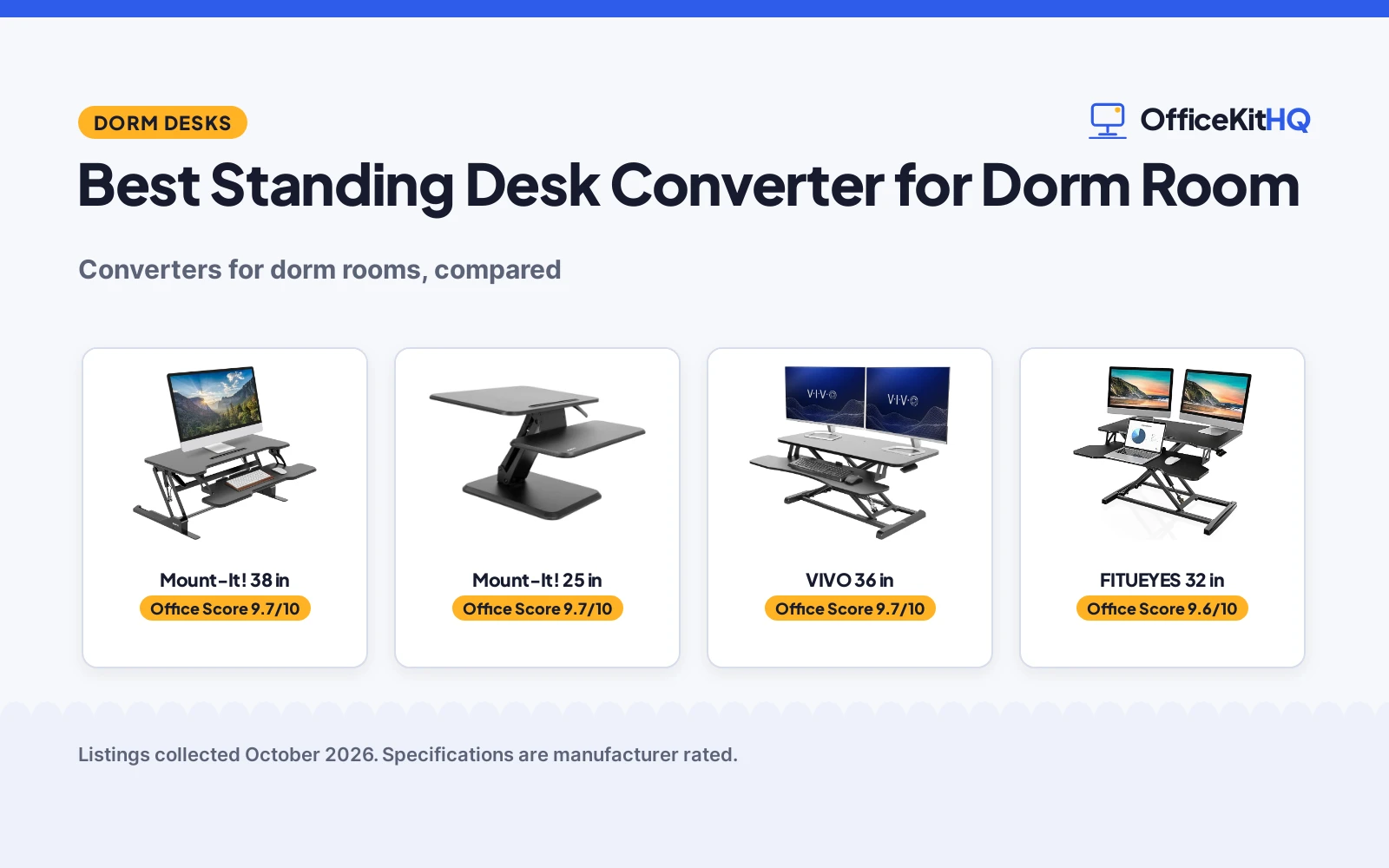 Best Standing Desk Converter for Dorm Room (2026): Top Picks