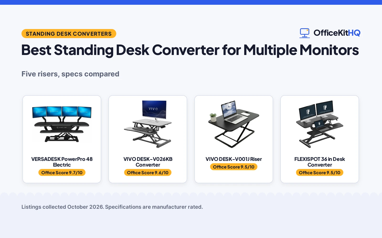 Best Standing Desk Converter for Multiple Monitors: 5 Compared
