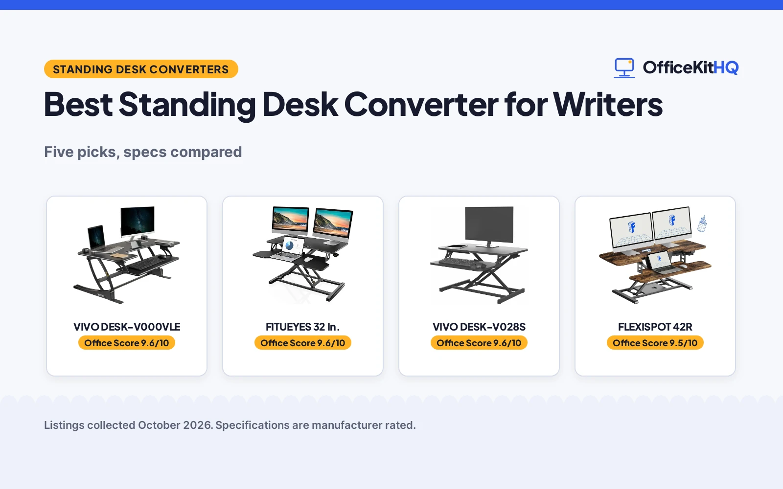 Best Standing Desk Converter for Writers (2026): 5 Picks