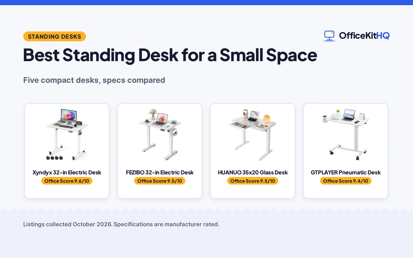 Best Standing Desk for a Small Space (2026): 5 Desks Compared
