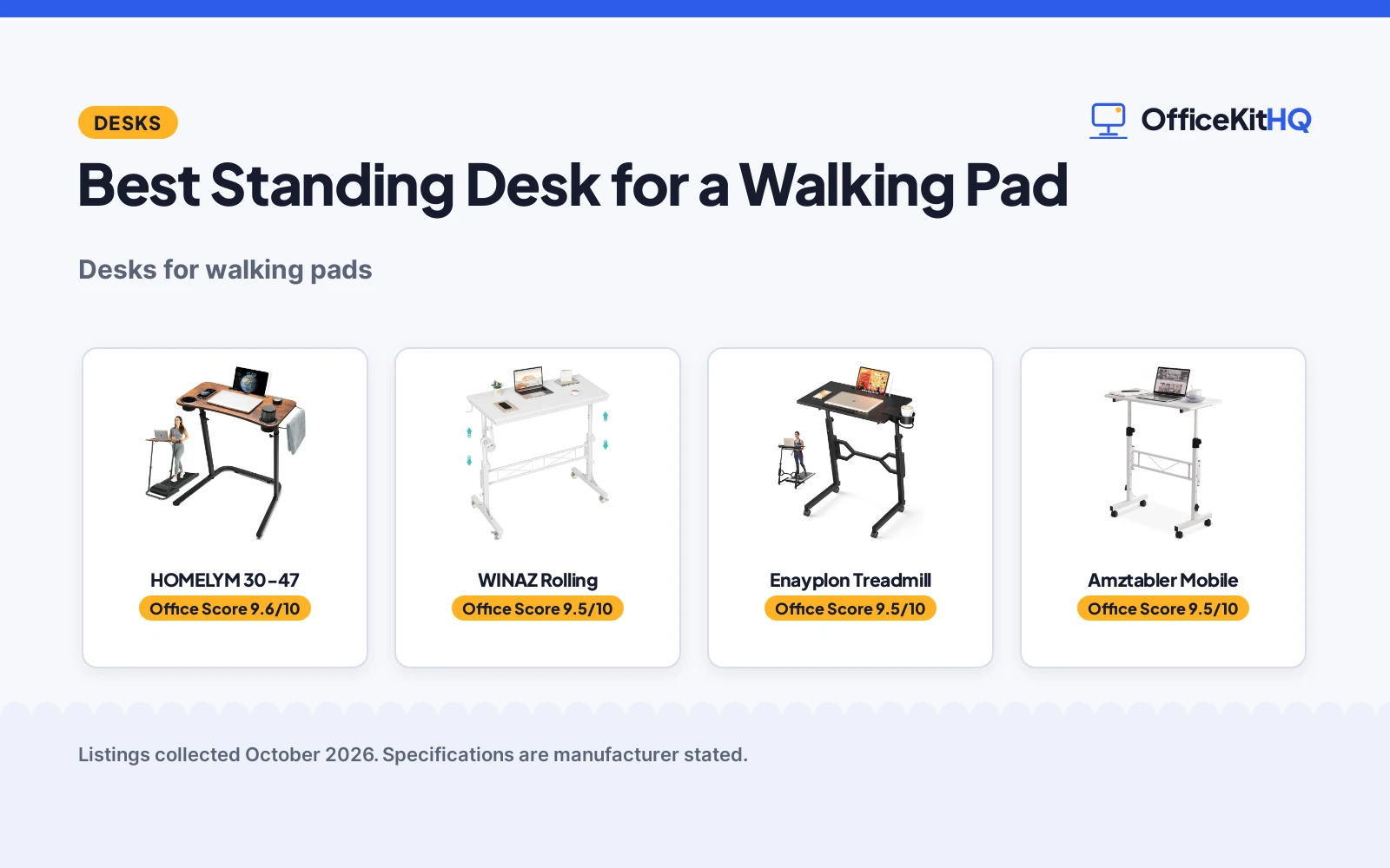 Best Standing Desk for a Walking Pad (2026): 5 Desks