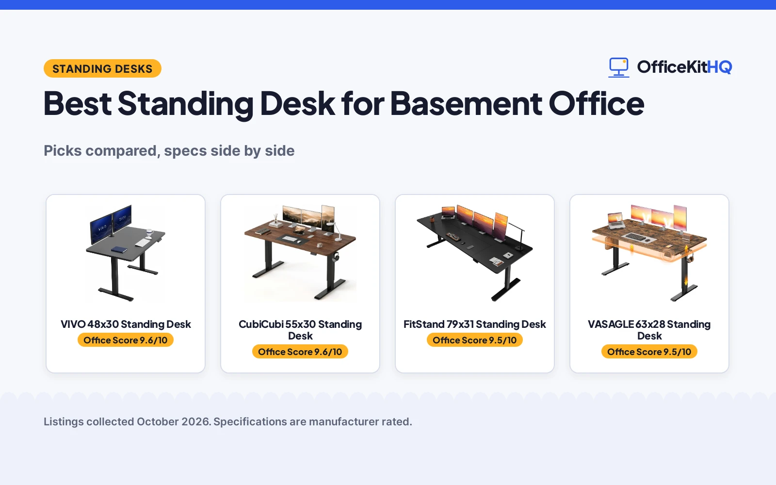 Best Standing Desk for Basement Office (2026): Compared