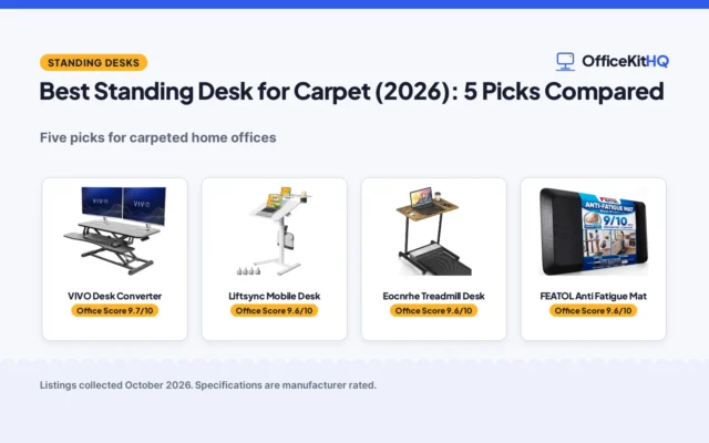 Best Standing Desk for Carpet (2026): 5 Picks Compared