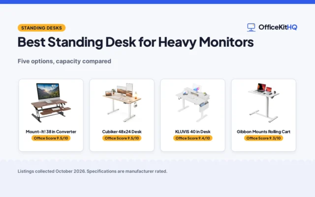 Best Standing Desk for Heavy Monitors: 5 Compared