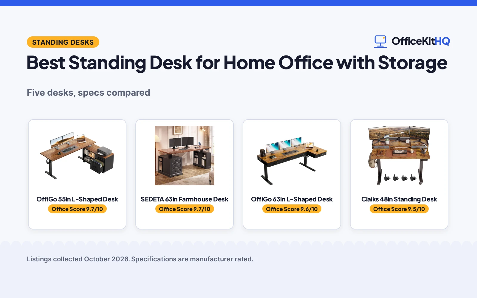 Best Standing Desk for Home Office with Storage (2026): 5 Compared