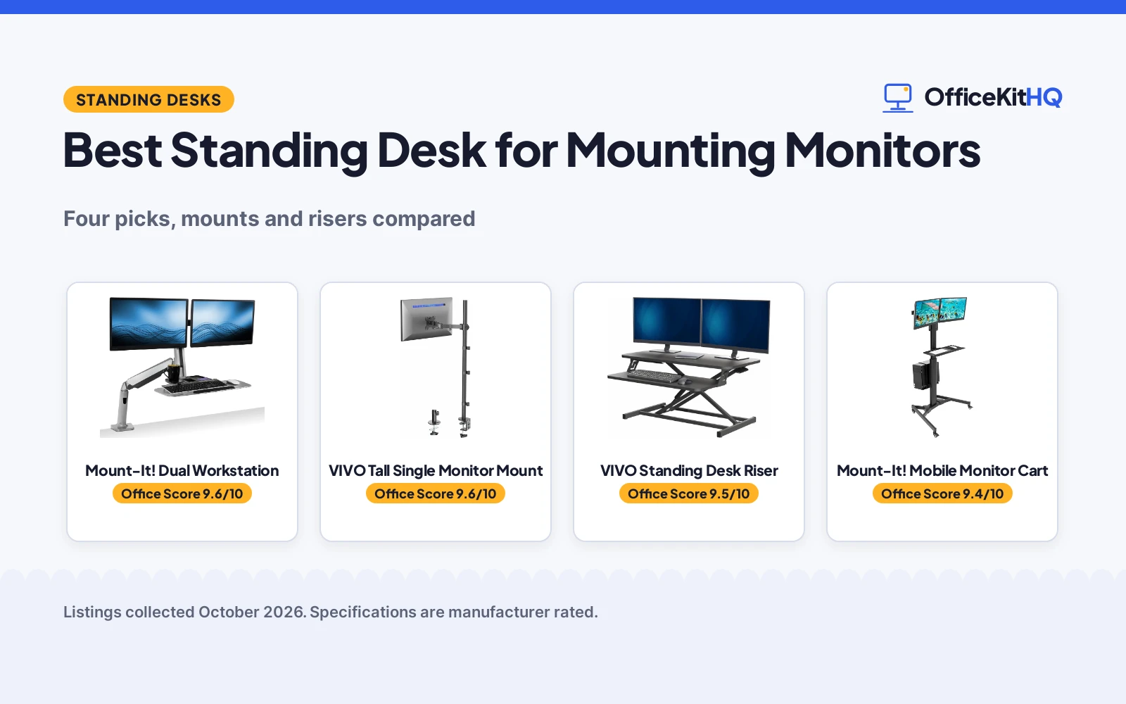 Best Standing Desk for Mounting Monitors (2026): 4 Compared