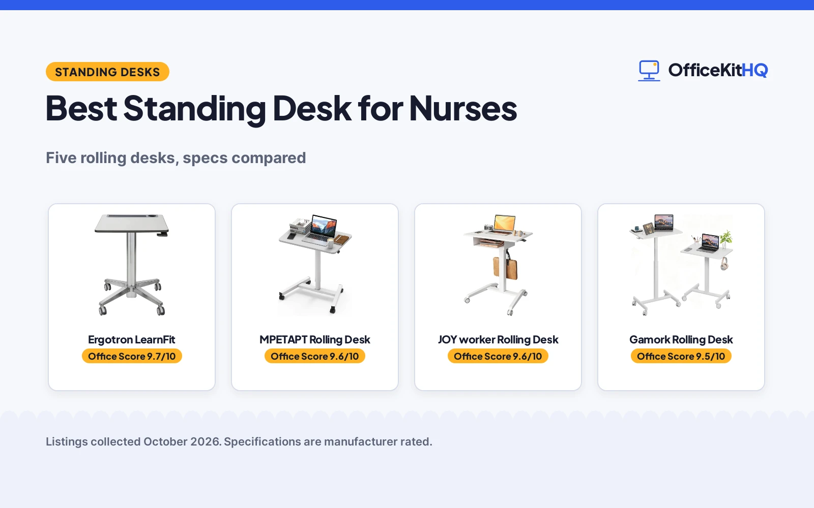 Best Standing Desk for Nurses: 5 Rolling Desks Compared